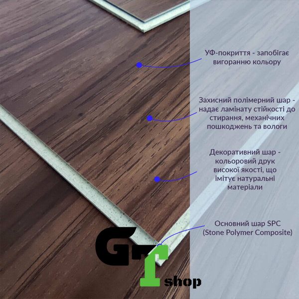 Ламінат SW ProFloor SPC дуб коричневий 185х1220х4мм/0.3 (D) SW-00001386 (ціна за 1шт)