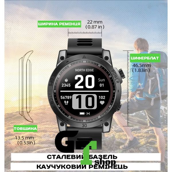 North Edge CrossFit GPS Black з компасом