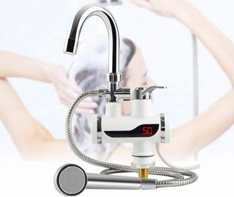 Кран-водонагреватель с душем нижнее подключение Instant electric heating water Faucet FT-001