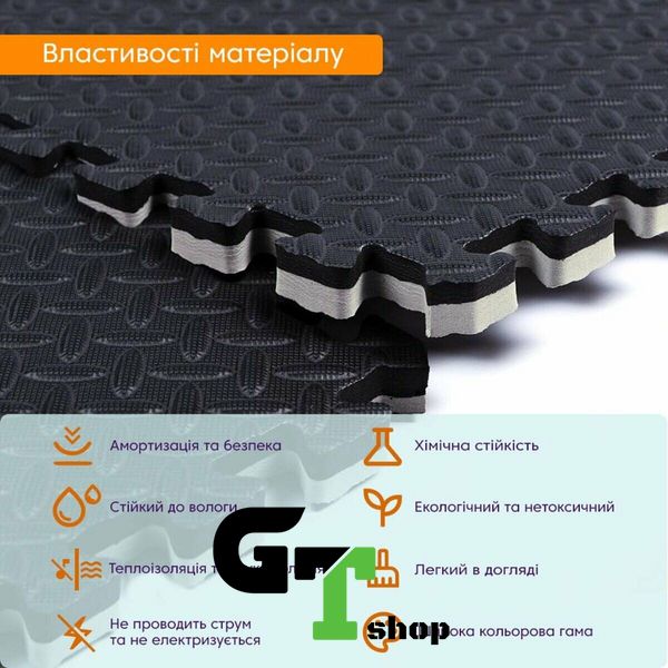 Підлогове двостороннє покриття GREY та BLACK 60*60cm*2cm (D) SW-00001843