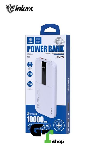 Inkax PBQ-06 PD+QC 3.0 10 000mAh Power Bank 22.5W