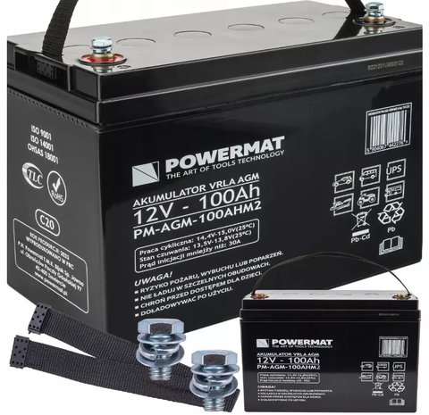 Аккумулятор AGM Powermat 12В 100AHM2 (Польша)