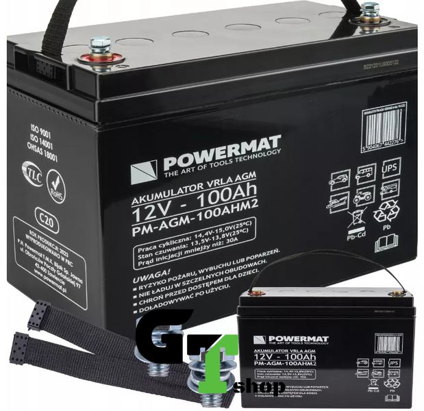 Аккумулятор AGM Powermat 12В 100AHM2 (Польша)