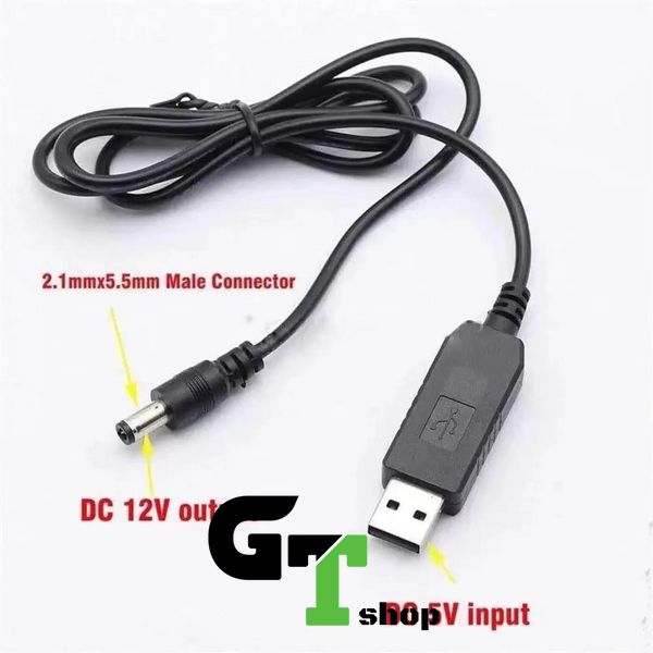 Кабель usb dc 12 v, usb проволока для подключения роутера к повербанку, DC 5.5x2.1 мм