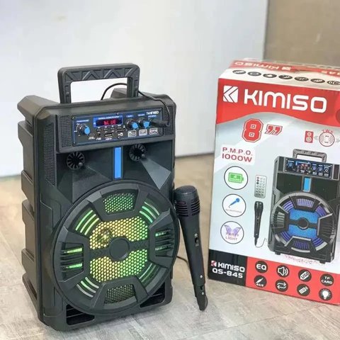 Kimiso QS-845 8" Беспроводная портативная bluetooth колонка чемодан с караоке